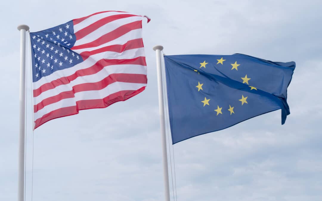 E.U. and U.S. Flags